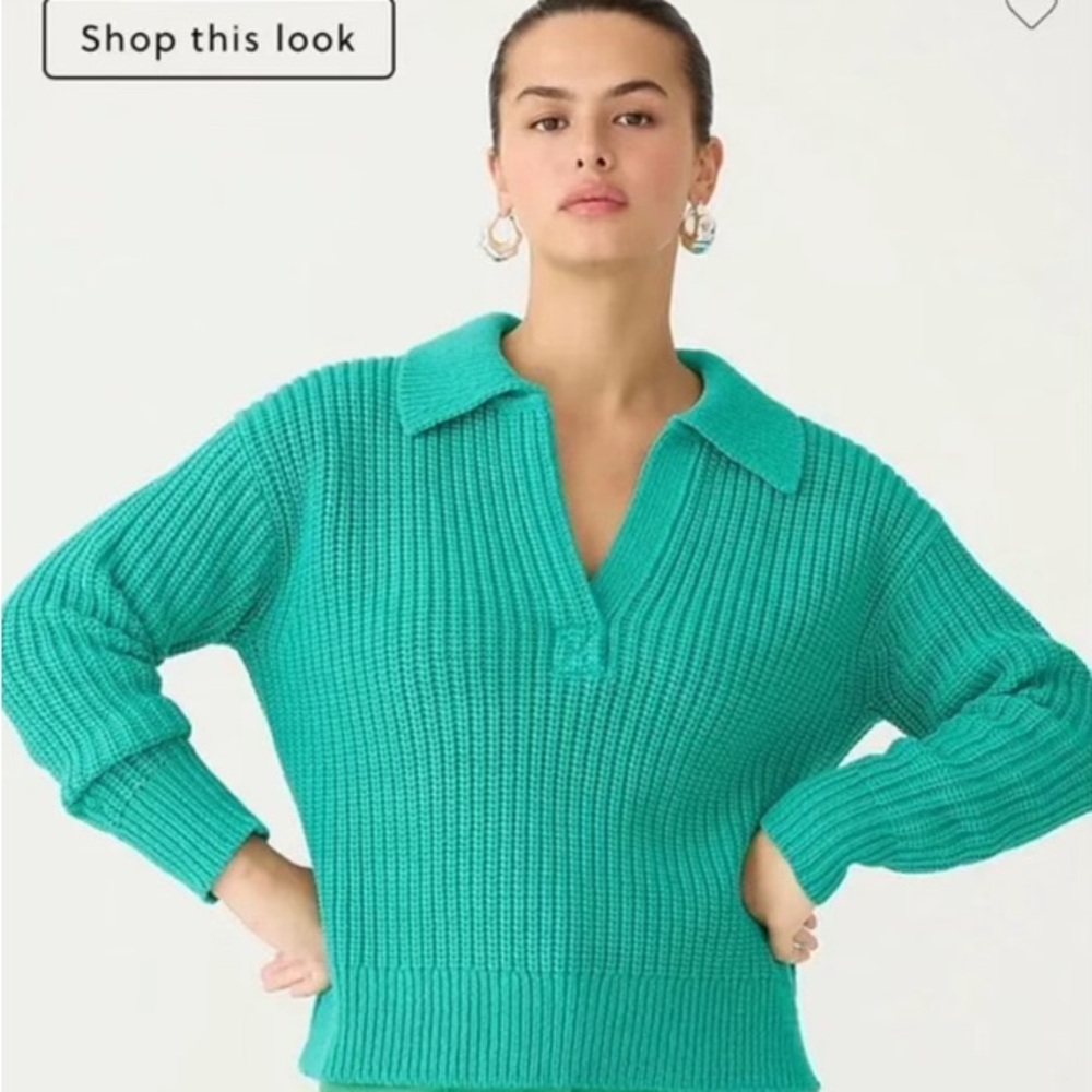 J.Crew Ribbed Cotton Johnny Collar Sweater Polo (NEW WITH TAGS)